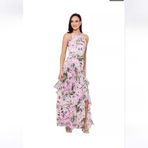 Xscape Women's Printed High-Neck Sleeveless Dress